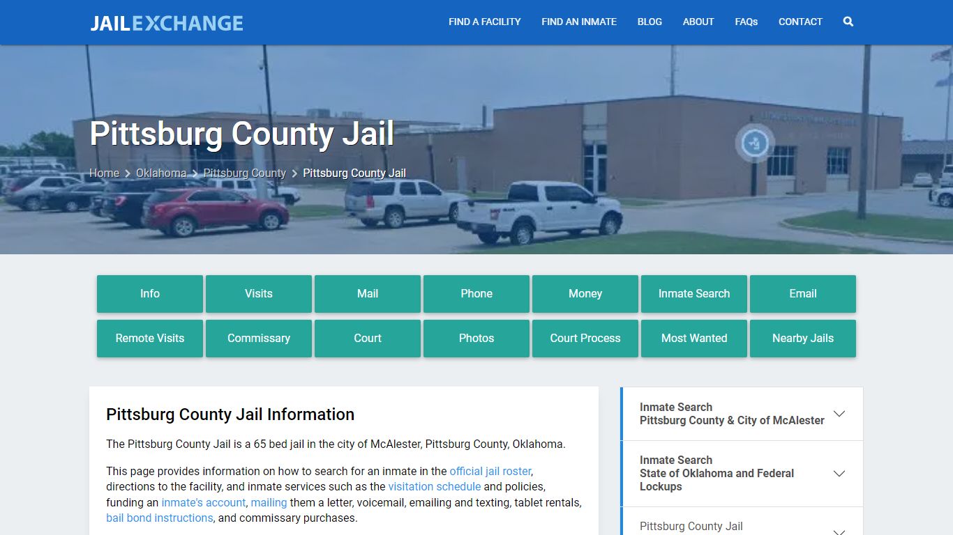 Pittsburg County Jail, OK Inmate Search, Information